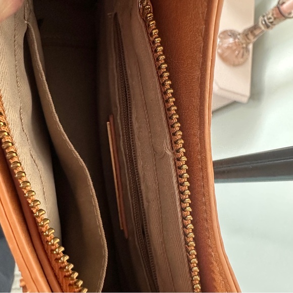 Tan Women's Bag with Gold Accents - Picture 4 of 6